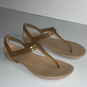 CROCS TAN SANDALS Sz W8